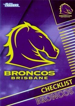 2018 ESP Traders #001 Broncos Checklist Front